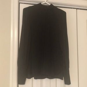 H&M Black Lightly Polka Dotted Women's Silky Blouse (Size 4). Gorgeous On